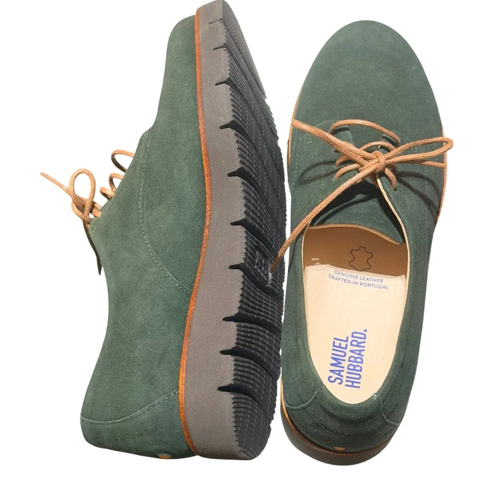 Samuel Hubbard Oxford Shoes Womens 7 Green Suede Hubbard Dreams Minimalist